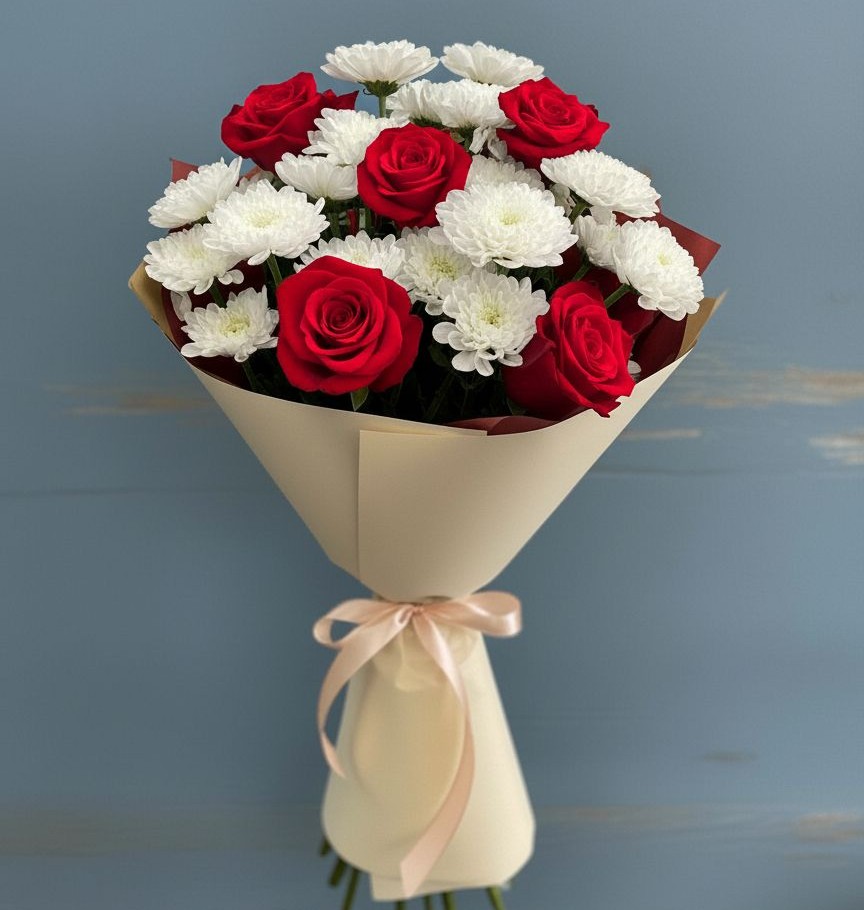 Букет цветов из: Розы и Хризантемы в Ботлихе