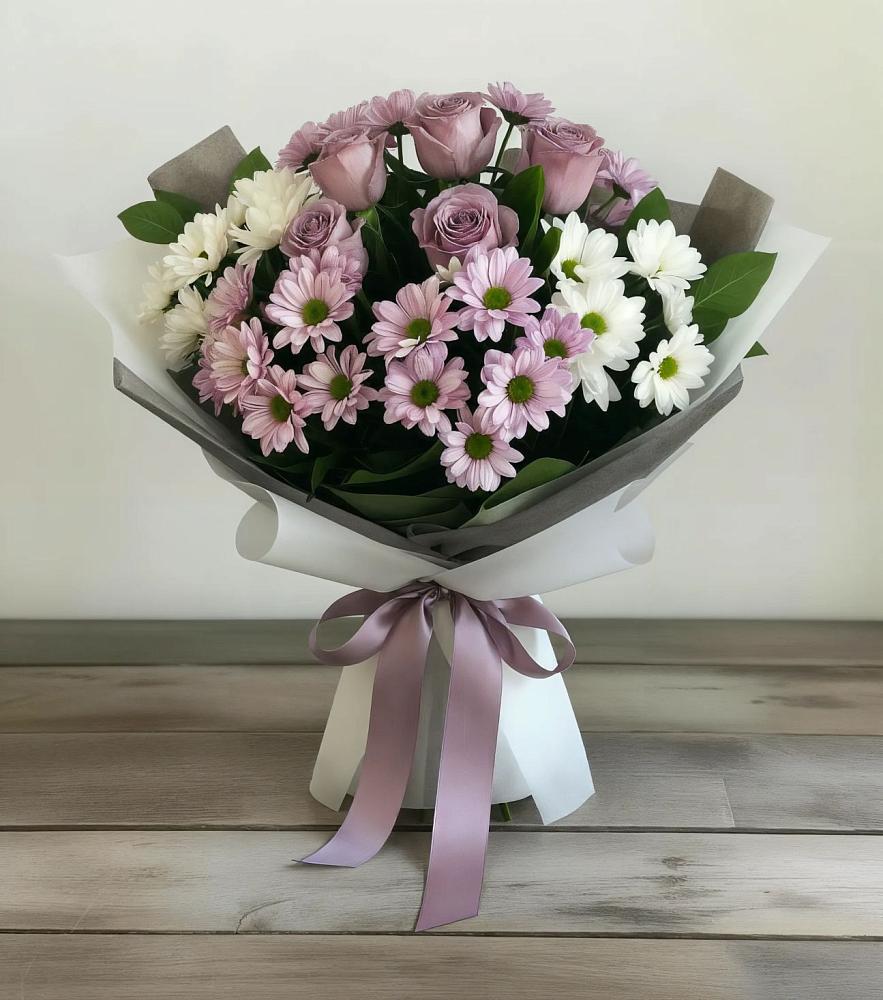 Букет цветов из: Хризантемы и Розы в Ботлихе