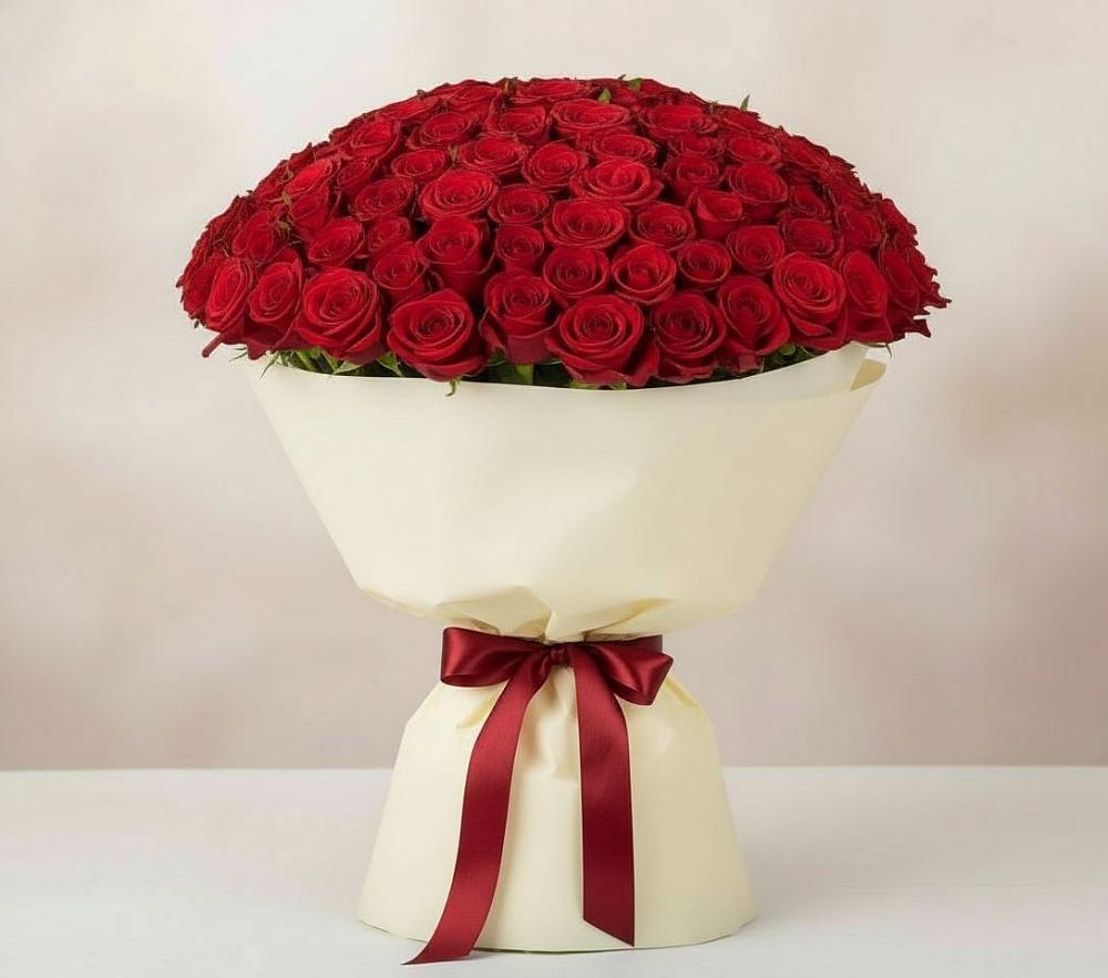 Букет 101 Красная роза Милано в Ботлихе