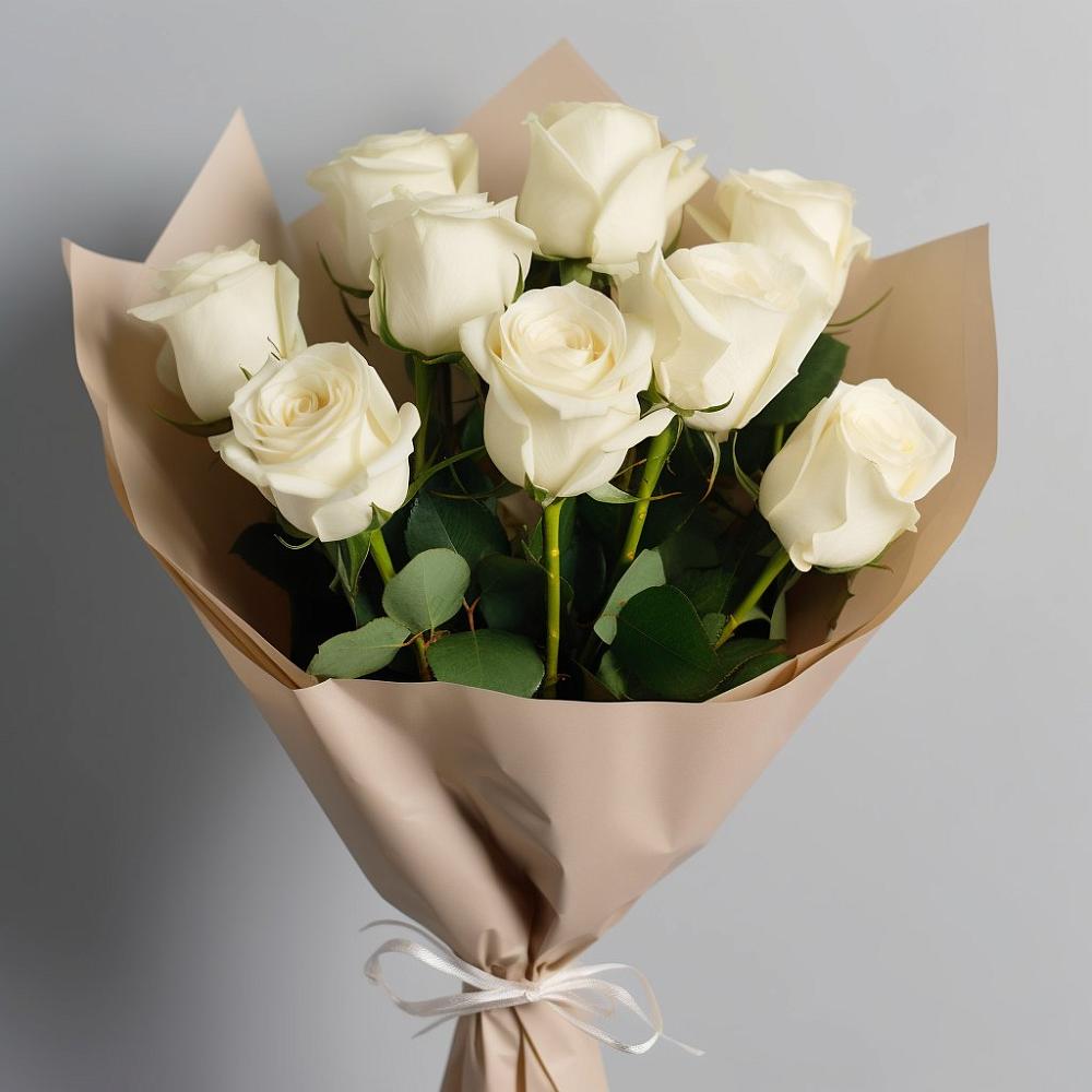 Букет 9 Белых роз Эдлесс Лав в Ботлихе