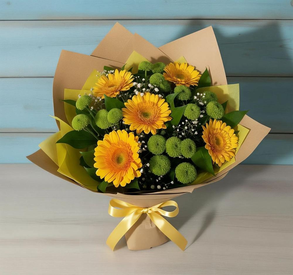 Букет цветов из: Герберы и Хризантемы в Ботлихе