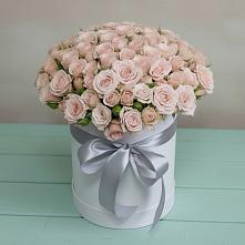 Цветочная композиция из Розы в шляпной коробке #REPLACE_PRED# Ботлихе