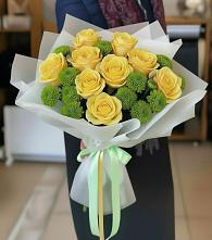 Букет цветов из:  Хризантемы и Розы в Ботлихе